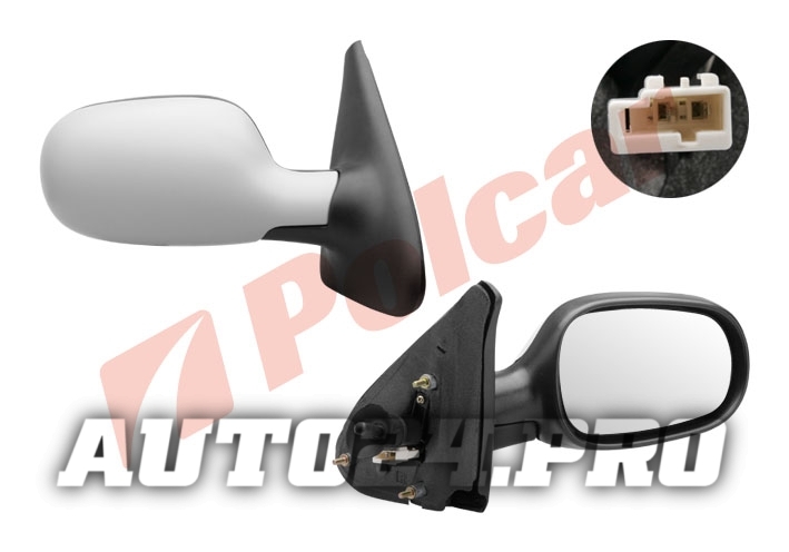 6011521M MEGANE 99 ЗЕРКАЛО МЕХАНИЧЕСКОЕ ПРАВОЕ