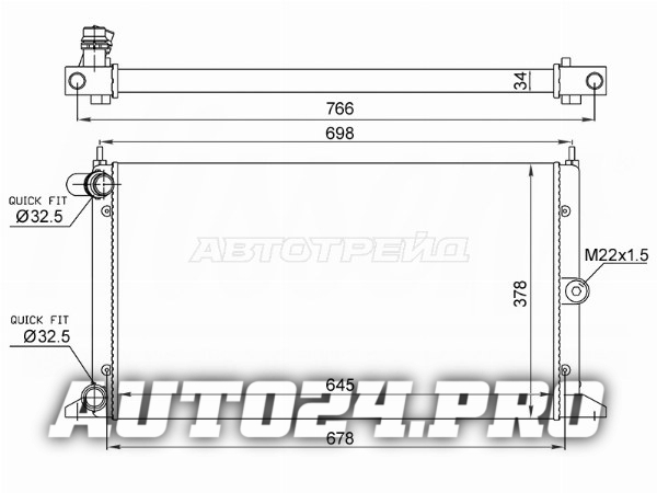 Радиатор Ford Galaxy 00-06 / SEAT Alhambra 00-10 / Volkswagen Sharan 00-03
