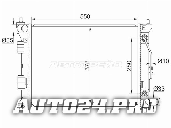 Радиатор Hyundai Creta 15-20 / Elantra 10-16 / Kia Ceed 12-18 / Cerato 08-20 / Soul 08-19 / Hyundai