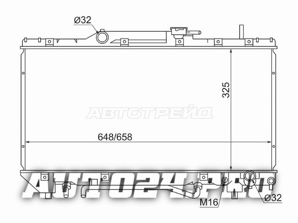 Радиатор Toyota Caldina (T190) 92-02 / Carina (T190) 92-96 / Carina E 92-98 / Corona (T190) 92-96