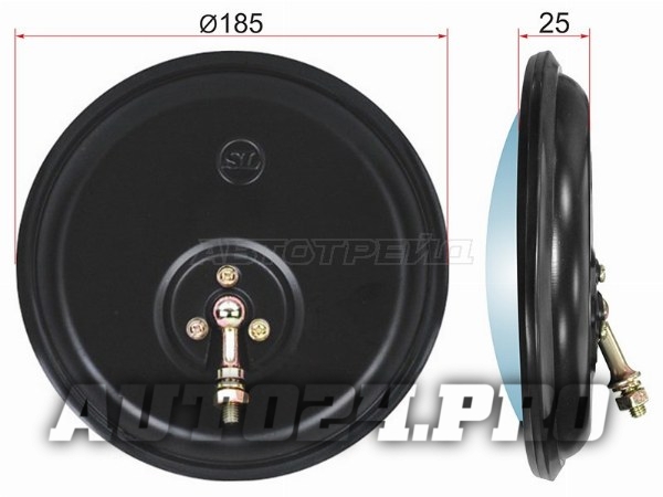 Зеркало нижнего вида HYUNDAI/DAEWOO круглое, крепление болт (d185mm)