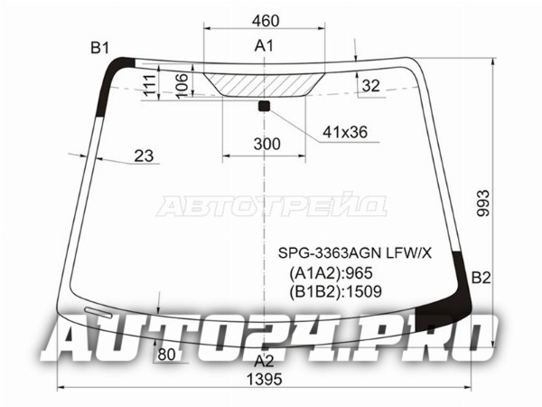 Стекло лобовое Suzuki SX4 06-16 / Fiat Sedici 06-11