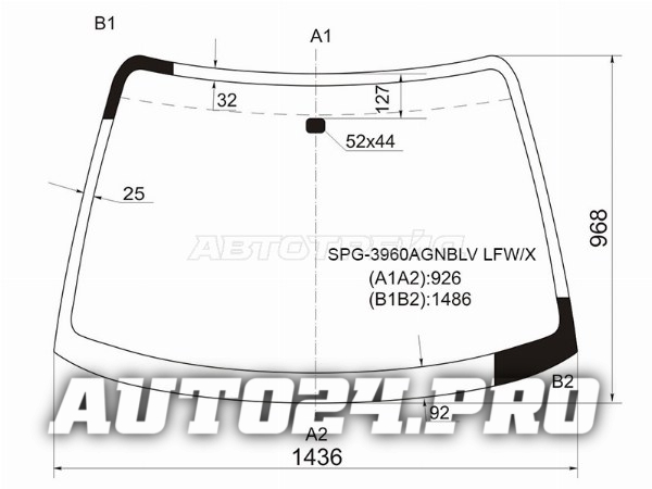 Стекло лобовое Honda Accord 97-03 / Honda Accord 98-02 / Torneo 97-02