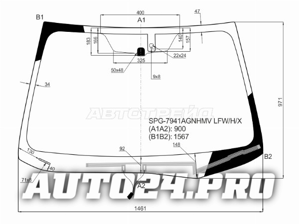 Стекло лобовое (Обогрев щеток/ Датчик дождя) Subaru Forester 12-19