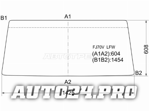 Стекло лобовое (В резинку) Toyota Land Cruiser 84-04 / Land Cruiser Prado (J70) 87-96