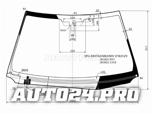 Стекло лобовое (Обогрев щеток/ Датчик дождя) Lexus GS F 15- / GS200t 16-17 / GS250 12-16 / GS300h 15