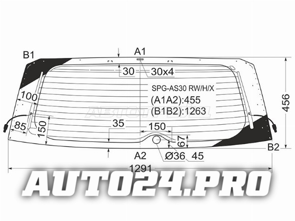 Стекло заднее (Цвет зеленый/ Обогрев) Toyota RAV4 (XA30) 05-13 / Vanguard 07-13