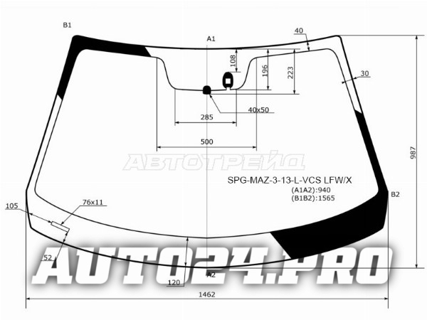 Стекло лобовое (Датчик дождя) Mazda 3 13-19