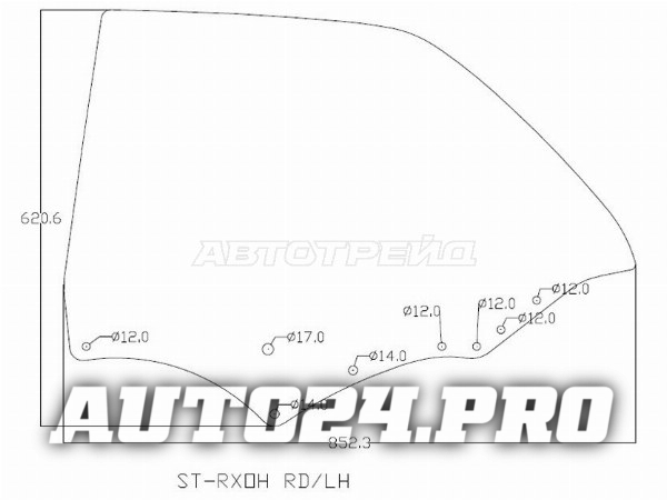 Стекло боковое опускное (Сзади/ Слева/ Цвет зеленый) Toyota Chaser (X100) 96-01