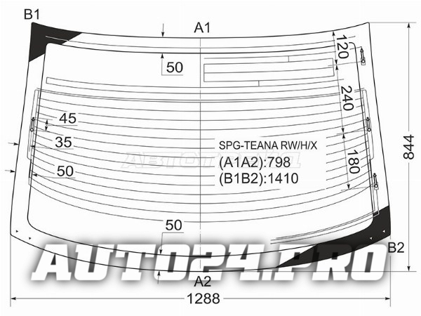 Стекло заднее (Цвет зеленый/ Обогрев/ Антенна) Nissan Teana 03-08