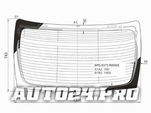 Стекло заднее (Цвет зеленый/ Обогрев) Toyota Camry (XV70) 17- / Camry UAE/USA 17-