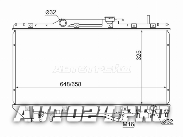 Радиатор Toyota Caldina (T190) 92-02 / Carina (T190) 92-96 / Carina E 92-98 / Corona (T190) 92-96
