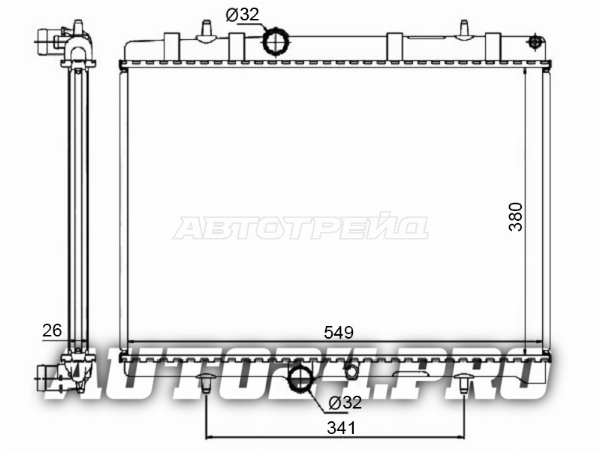 Радиатор Citroen Berlingo 08-22 / C4 04- / C4 Picasso 07-14 / C5 01-17 / Peugeot 308 07-19 / Citroen