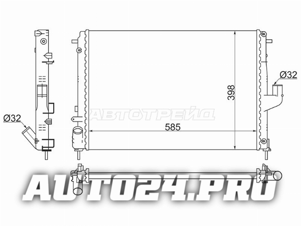 Радиатор Nissan Almera 12- / Terrano 14- / Renault Duster 10-21 / Logan 04-16 / Sandero 09-14 / Daci