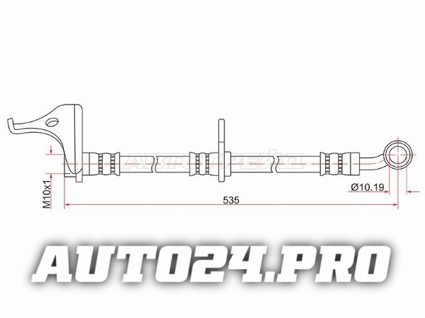 Шланг тормозной передний (Таиланд) HONDA FIT/JAZZ II 2008-2013 RH