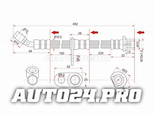 Шланг тормозной задний (Таиланд) HONDA ACCORD/TORNEO 98-02 LH