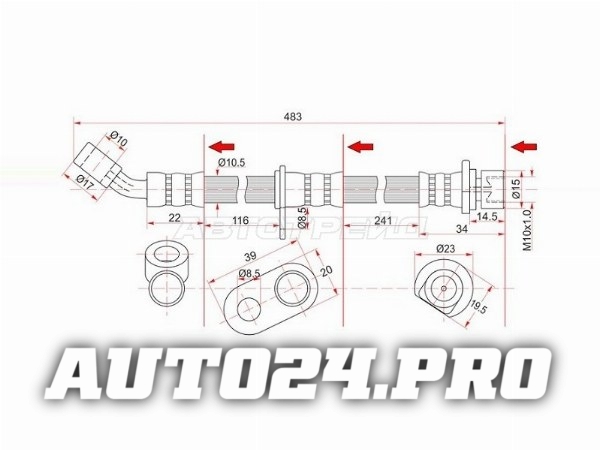 Шланг тормозной задний (Таиланд) HONDA ACCORD 02- LH