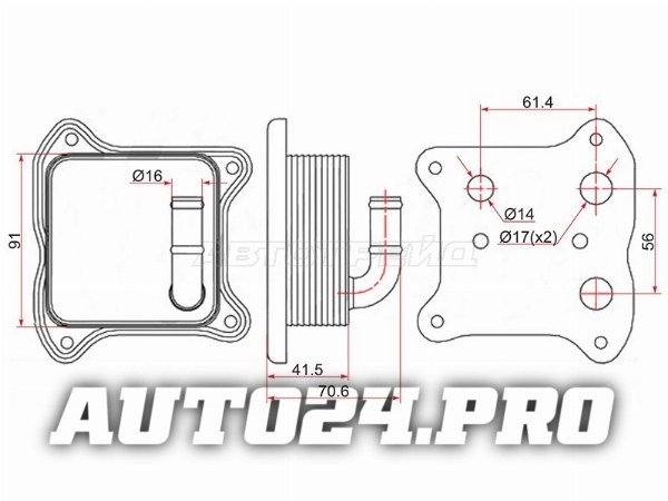 Радиатор масляный AUDI A1 10-/A3 03-/SKODA FABIA 07-/OCTAVIA 04-/RAPID 12-/VOLKSWAGEN JETTA 10-/POLO