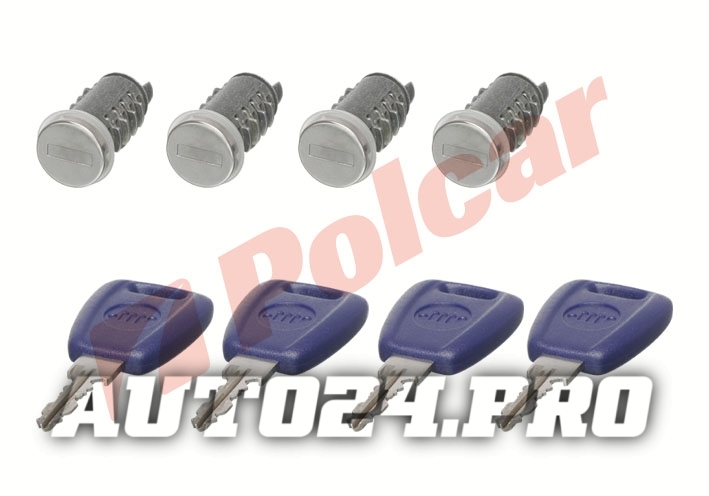 3040Z-10 DOBLO 01-05  ВСТАВКИ ЗАМКОВ С КЛЮЧАМИ (4 ВСТАВКИ 4 КЛЮЧА)