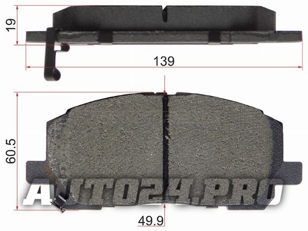 Колодки тормозные перед TOYOTA KLUGER 00-