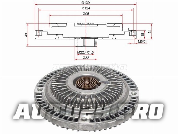 Вискомуфта AUDI A4  95-01/A6 97-01/SKODA SUPERB 01-08/VW PASSAT 98-05  2,4/2,6/2,8