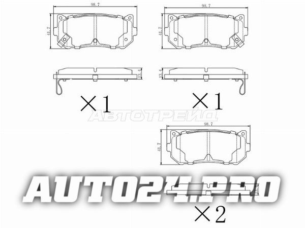 Колодки тормозные зад KIA SPECTRA/SHUMA/CARENS 01-06
