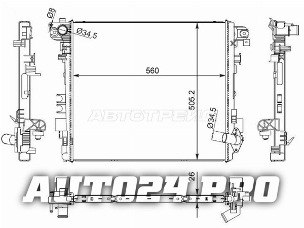 Радиатор Jeep Wrangler 17-