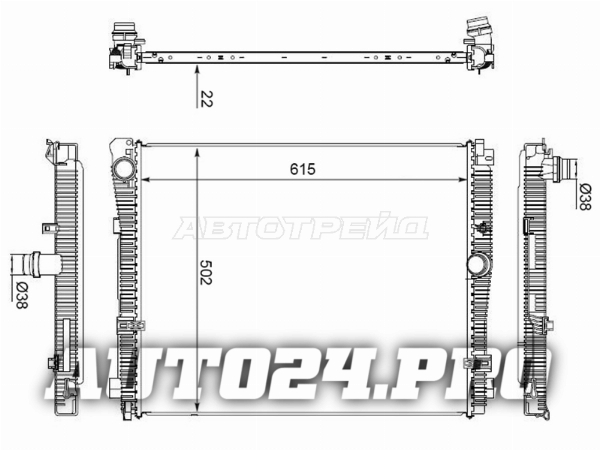 Радиатор BMW 3-Series 18-22 / 4-Series 20- / Z4 18- / Toyota Supra 18-