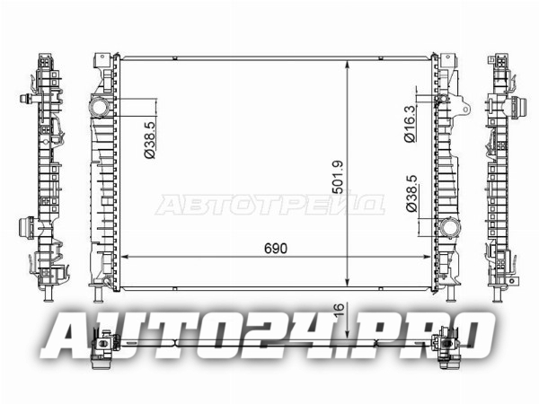 Радиатор Land Rover Discovery Sport 14- / Range Rover Evoque 15-18