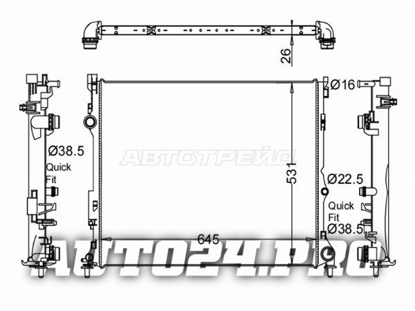 Радиатор Mercedes-Benz G-Class 18- / GLE 18- / GLE Coupe 19-23 / GLS-Class 19-