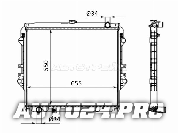 Радиатор Toyota Hilux Pick Up 15- / Fortuner 15- / Innova 15-