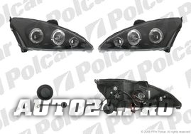 320109FE FOCUS 98-01 ФАРЫ АНГ.ГЛАЗКИ+ЛИНЗА ЧЕРНЫЕ КОМПЛЕКТ