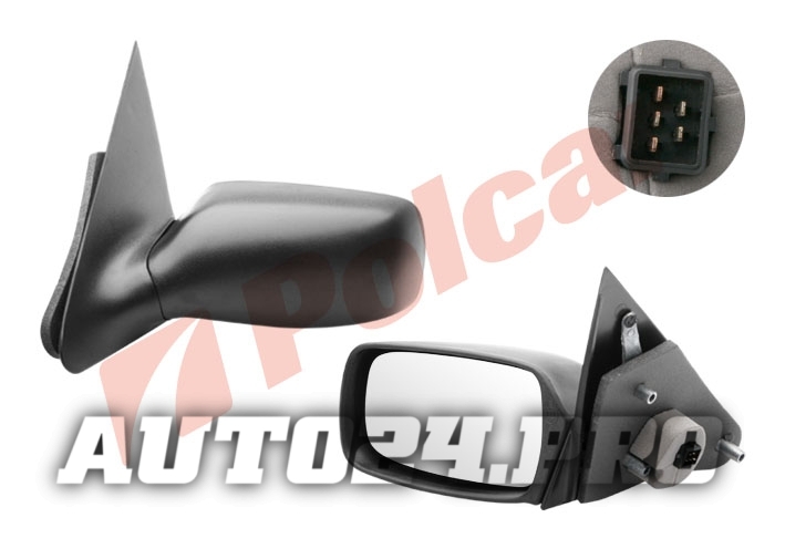 3216514M MONDEO 93-00 ЗЕРКАЛО L ЭЛ+ОБОГРЕВ, ЧЕРНОЕ, СТЕКЛО ВЫПУКЛОЕ, ХРОМ