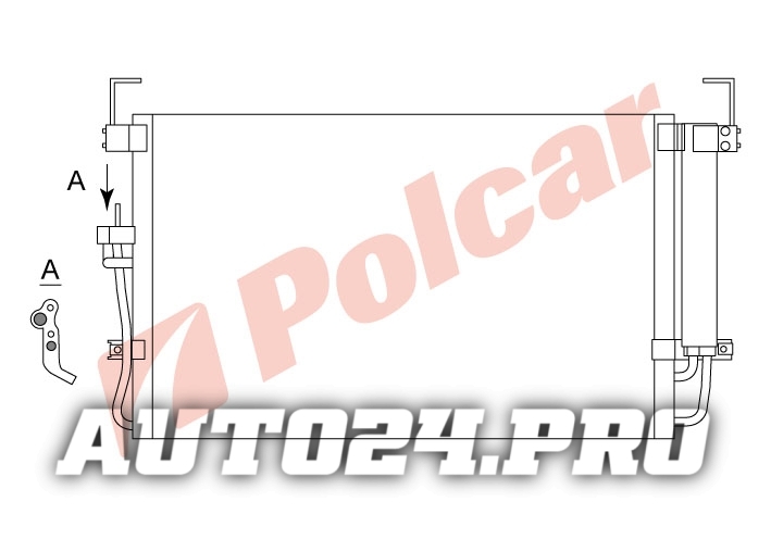 4012K8C1 ELANTRA 00-07  РАДИАТОР КОНДИЦИОНЕРА 610X365X18