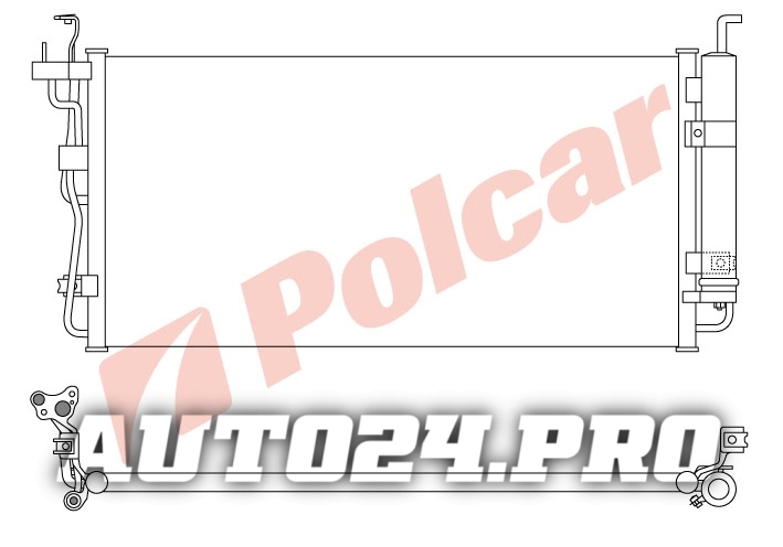 4025K8C2 SONATA 11.01-09 РАДИАТОР КОНДИЦИОНЕРА С ОСУШИТЕЛЕМ  700X335