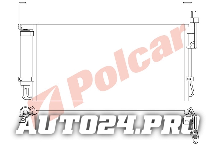 4050K8C1 SANTA FE 01- РАДИАТОР КОНДИЦИОНЕРА 680X335