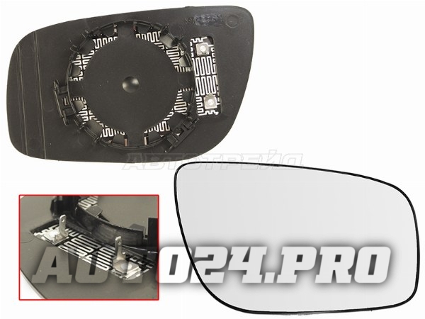 Полотно зеркала MERCEDES W211 06-09 RH асферическое с обогревом
