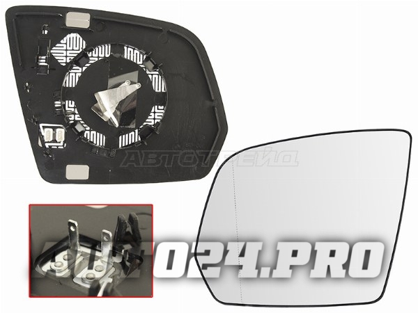 Полотно зеркала MERCEDES MERCEDES M W164 08-12/GL X164 08-12/GLK X204 08-12 LH асферическое с обогре