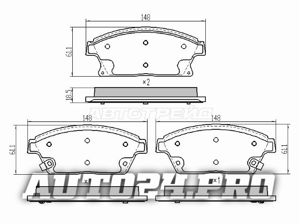 Колодки тормозные перед CHEVROLET CRUZE /AVEO 09-/OPEL ASTRA J 10- (диски 300мм)