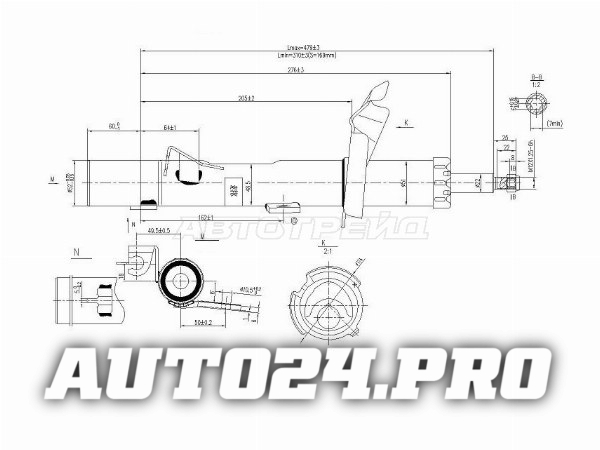 Стойка передняя FORD FOCUS II/C-MAX 04- LH