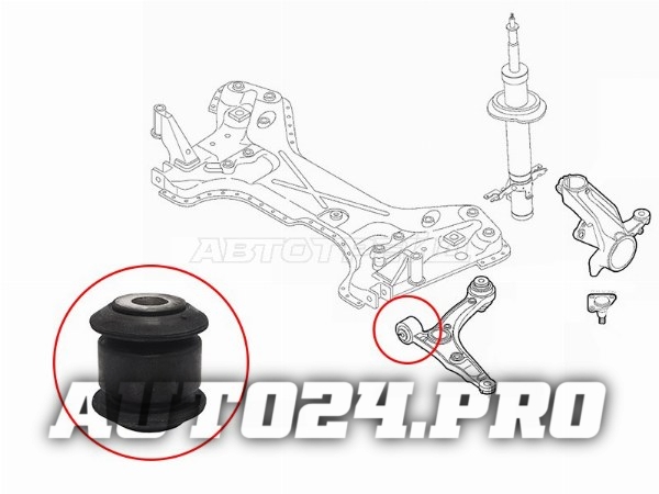 Сайлентблок переденго рычага передний FIAT DUCATO 06-14/CITROEN JUMPER 06-14/PEUGEOT BOXER 06-14