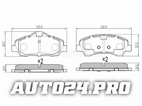 Колодки тормозные перед CITROEN C-ELYSEE 12-/C4 CACTUS 14-/PEUGEOT 301 13-/308 13-/308 SW 14-