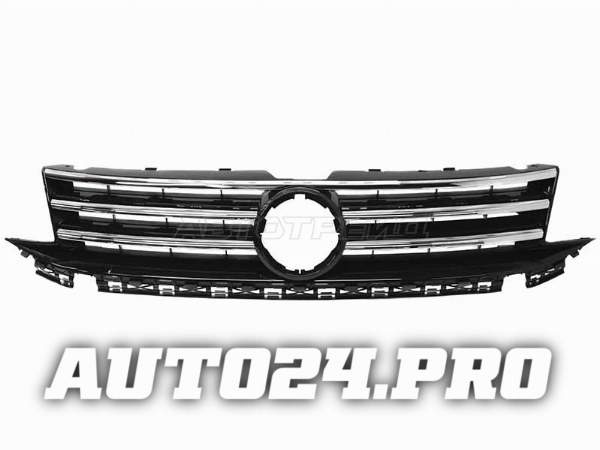 Решетка радиатора VW CADDY 15-20 под три полосы/с хром молдингом