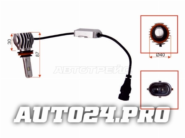 Комплект светодиодных ламп H8/H11 20W/1800LM Canbus LED