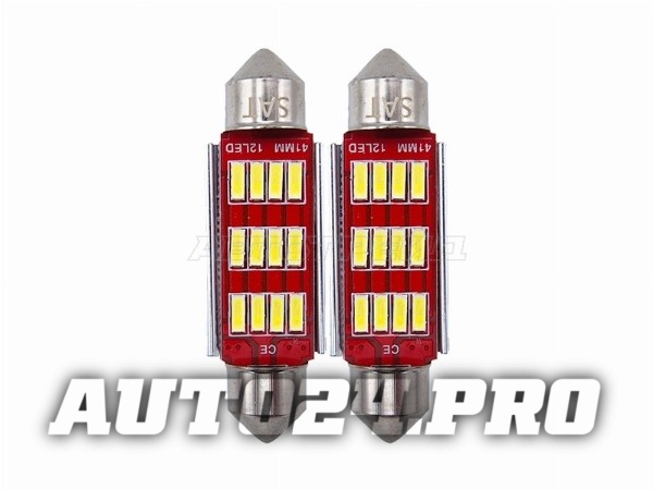 Лампа дополнительного освещения 12V C5W 9x41мм Canbus LED (Комплект 2 шт.)
