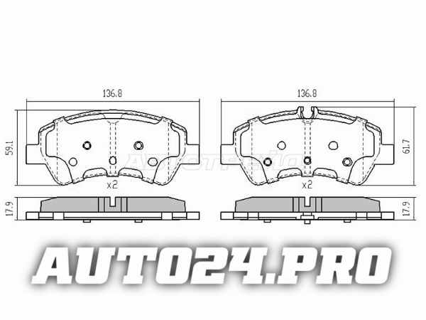 Колодки тормозные зад FORD TOURNEO CUSTOM 12-/TRANSIT VIII 14-/TRANSIT CUSTOM 12-
