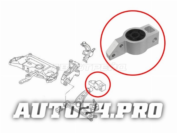 Сайлентблок переднего рычага задний VOLKSWAGEN GOLF 03-16/JETTA 05-11/SKODA OCTAVIA 04-12/YETI 10-LH