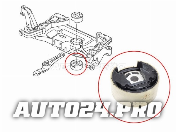 Сайлентблок подрамника нижний VW JETTA 05-16/GOLF 03-/PASSAT 05-15/TIGUAN 07-/SKODA YETI 10-/OCTAVIA