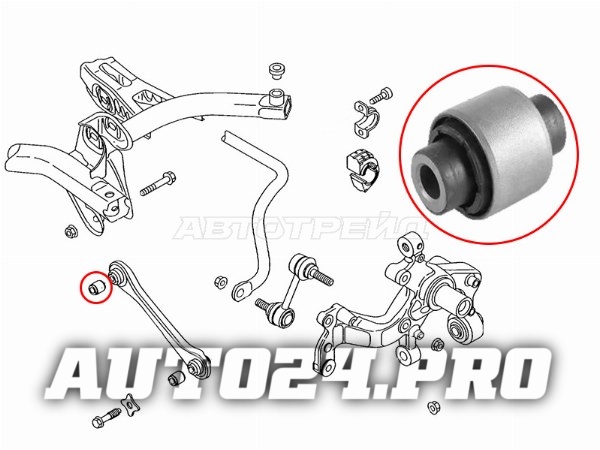 Сайлентблок задней верхней поперечной тяги (внутр)VW JETTA 05-16/PASSAT 05-15/TIGUAN 07-/SKODA KODIA