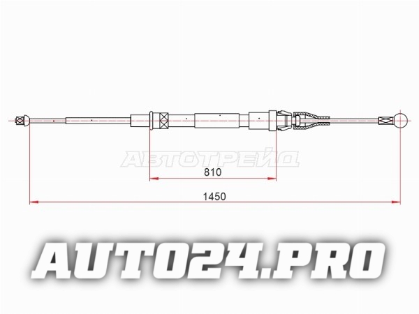 Трос ручного тормоза VAG GOLF V/VI 05-/JETTA V 05-10/OCTAVIA II 04-08/YETI 09-